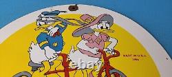 Vintage Brunswick Tires Porcelain Donald Duck Gas Service Station Pump Sign