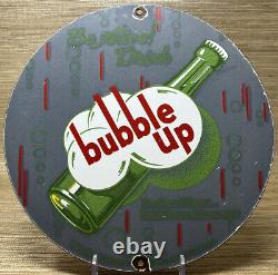 Vintage Bubble Up Soda Porcelain Sign Gas Station Pump Motor Oil Service 7up