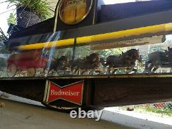 Vintage Budweiser Beer Champion Clydesdale Horse Team Lighted Sign (works)