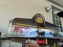 Vintage Budweiser Beer Champion Clydesdale Horse Team Lighted Sign (works)