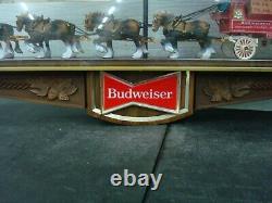 Vintage Budweiser Clydesdale Lighted Bar Clock Sign