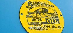 Vintage Buffalo Gasoline Porcelain Prairie City Oil Gas Service Station Sign