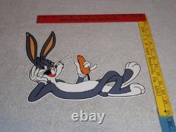 Vintage Bugs Bunny With Carrot Porcelain Metal Cartoon Tv Show Looney Tunes Sign