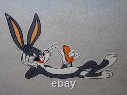 Vintage Bugs Bunny With Carrot Porcelain Metal Cartoon Tv Show Looney Tunes Sign