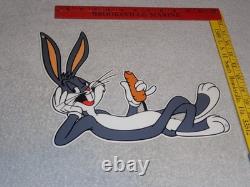Vintage Bugs Bunny With Carrot Porcelain Metal Cartoon Tv Show Looney Tunes Sign