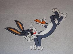 Vintage Bugs Bunny With Carrot Porcelain Metal Cartoon Tv Show Looney Tunes Sign