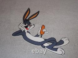 Vintage Bugs Bunny With Carrot Porcelain Metal Cartoon Tv Show Looney Tunes Sign