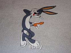 Vintage Bugs Bunny With Carrot Porcelain Metal Cartoon Tv Show Looney Tunes Sign