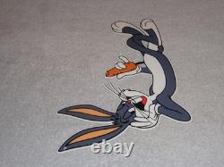 Vintage Bugs Bunny With Carrot Porcelain Metal Cartoon Tv Show Looney Tunes Sign