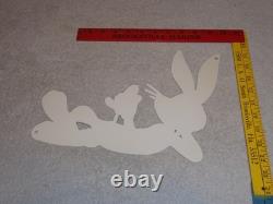 Vintage Bugs Bunny With Carrot Porcelain Metal Cartoon Tv Show Looney Tunes Sign