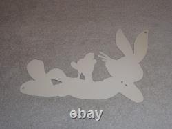 Vintage Bugs Bunny With Carrot Porcelain Metal Cartoon Tv Show Looney Tunes Sign