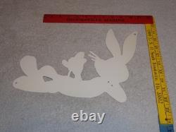 Vintage Bugs Bunny With Carrot Porcelain Metal Cartoon Tv Show Looney Tunes Sign