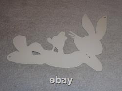Vintage Bugs Bunny With Carrot Porcelain Metal Cartoon Tv Show Looney Tunes Sign