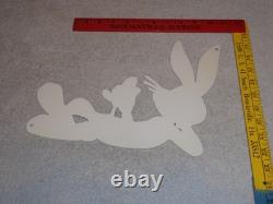 Vintage Bugs Bunny With Carrot Porcelain Metal Cartoon Tv Show Looney Tunes Sign