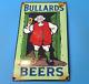 Vintage Bullards Beer Porcelain Brewery Gas Service Station Pump Plate Sign