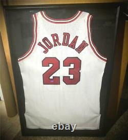 Vintage Bulls Michael Jordan Auto Signed Framed Jersey Upperdeck Coa & Holo