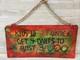 Vintage Carnival Fair Sign Folk Art Wood 4 Darts Bust 3 Handmade Painted