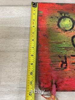 Vintage CARNIVAL FAIR Sign Folk Art Wood 4 darts bust 3 Handmade Painted