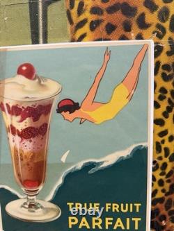 Vintage C. 1930 J Hungerford Smith True Fruit Parfait Sign Ice Cream Fountain