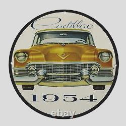 Vintage Cadillac 1954 Oil Porcelain Gas Pump Sign