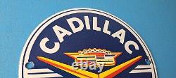 Vintage Cadillac Service Sign Gas Pump Automobiles Porcelain Sign