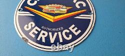Vintage Cadillac Service Sign Gas Pump Automobiles Porcelain Sign