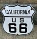 Vintage California Route 66 Porcelain Metal Highway Sign Gas Station Road Shield