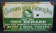 Vintage California Wool Growers Porcelain Advertising Sign Ing-rich Marked