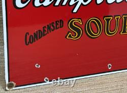 Vintage Campbell's Soup Porcelain Sign Cracker Gas Station Grocery Store Oil