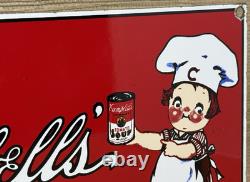 Vintage Campbell's Soup Porcelain Sign Cracker Gas Station Grocery Store Oil