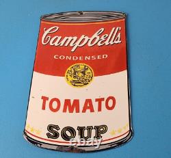 Vintage Campbells Soup Sign Tomato Can Piggly Store Gas Pump Porcelain Sign