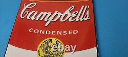 Vintage Campbells Soup Sign Tomato Can Piggly Store Gas Pump Porcelain Sign