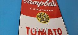 Vintage Campbells Soup Sign Tomato Can Piggly Store Gas Pump Porcelain Sign