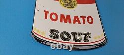 Vintage Campbells Soup Sign Tomato Can Piggly Store Gas Pump Porcelain Sign