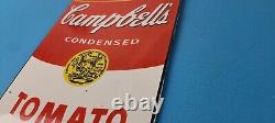 Vintage Campbells Soup Sign Tomato Can Piggly Store Gas Pump Porcelain Sign