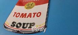 Vintage Campbells Soup Sign Tomato Can Piggly Store Gas Pump Porcelain Sign