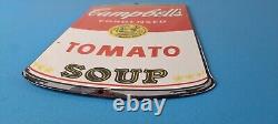 Vintage Campbells Soup Sign Tomato Can Piggly Store Gas Pump Porcelain Sign