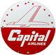 Vintage Capital Airlines Porcelain Sign Gas Station Pump Plate United Delta Aa