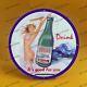 Vintage Car Moto Girl 8'' Gas Station Service Man Cave Oil Porcelain Sign 018