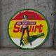 Vintage Car Pinupgirl Style Gas Station Service Man Cave Oil Porcelain Sign 056