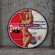 Vintage Car Pinupgirl Style Gas Station Service Man Cave Oil Porcelain Sign 076