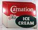 Vintage Carnation Ice Cream Single Sided Advertising Sign Rare