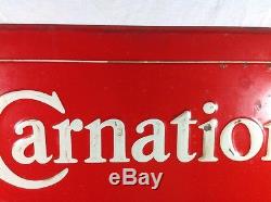 Vintage Carnation Ice Cream Single Sided Advertising Sign RARE
