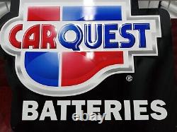 Vintage Carquest Metal Sign Advertising We Install Batteries Large 24×21 NOS
