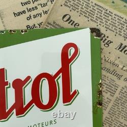 Vintage Castrol Motor Oil French 8x12 Inches Porcelain Enamel Sign