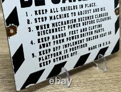 Vintage Caution Sign Be Careful Porcelain Sign Gas Oil Machine Shop Wood Working