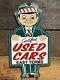 Vintage Certified Used Cars Porcelain Sign Gas Pump Plate Motor Oil Auto Sales