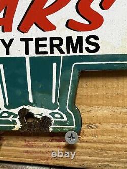 Vintage Certified Used Cars Porcelain Sign Gas Pump Plate Motor Oil Auto Sales