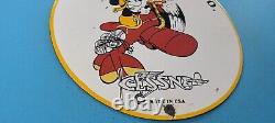 Vintage Cessna Aircraft Porcelain Gas Sales Service Mickey Mouse Pump Plate Sign