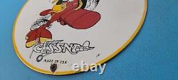 Vintage Cessna Aircraft Porcelain Gas Sales Service Mickey Mouse Pump Plate Sign